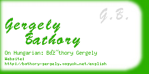 gergely bathory business card